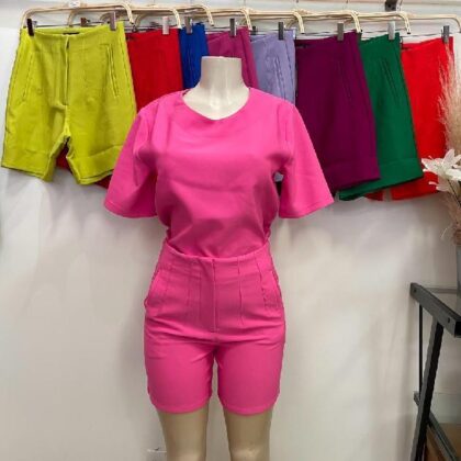 SHORT LIMA DE VESTIR CINTURA ALTA CON PINZAS